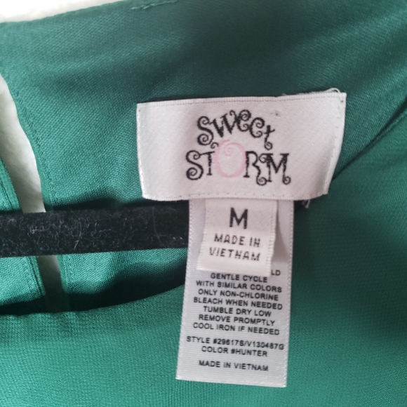 Sweet Storm | Green Blouson Dress sz m - Picture 6 of 6